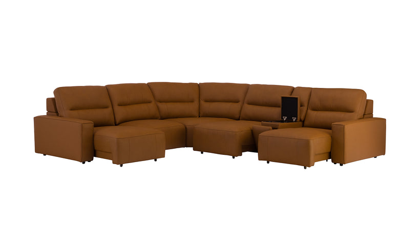Slide 6-Piece Leather Sectional